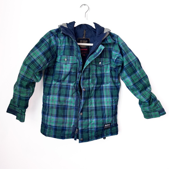 Burton Other - Like New Burton Green and Blue Plaid Kids Jacket